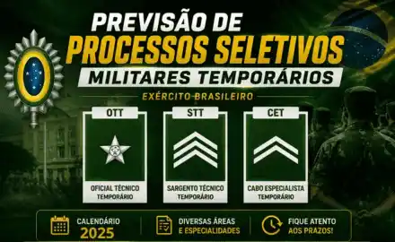Previsão 2025 de Temporários do Exército