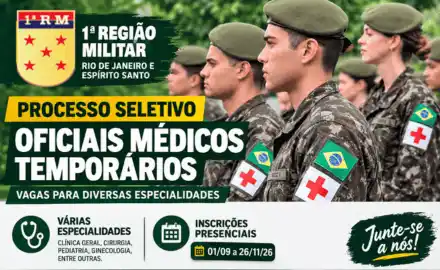 Processo seletivo de Militares Temporários da 1ª RM - Médicos